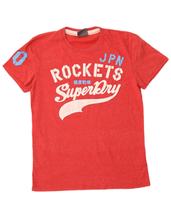 SUPERDRY Herre grafisk T-shirt Top Medium Rød Bomuld