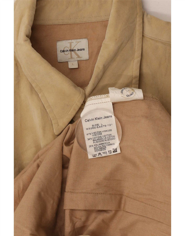 Calvin Klein Jeans Herreskjorte Stor Beige Viscose
