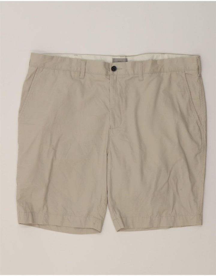 MARKS & SPENCER Chino Shorts til mænd W42 2XL Beige Bomuld