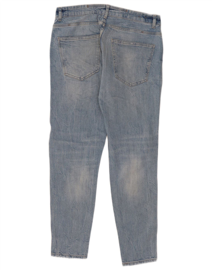 Zara Herre Distressed Slim Jeans EU 42 Large W32 L29 Blå