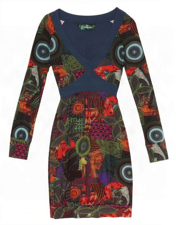 Desigual Womens Sheath Dress UK 10 Small Multicoloured Geometric