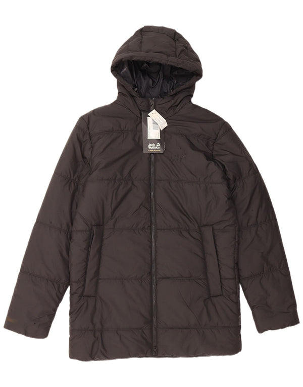 JACK WOLFSKIN Herre hættepolstret jakke UK 40 Medium Sort Polyester