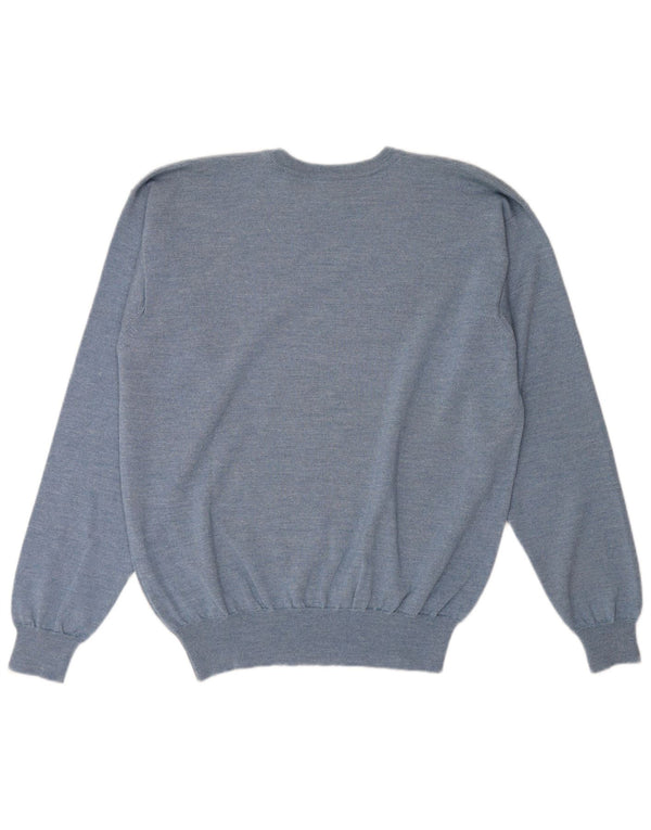 Fila Mens Crew Neck Jumper Sweater 2XL Blue Wool