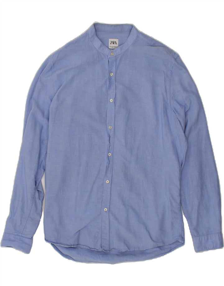 ZARA Mens Relaxed Fit Shirt Small Blue Cotton Vintage Zara and Second-Hand Zara from Messina Hembry 