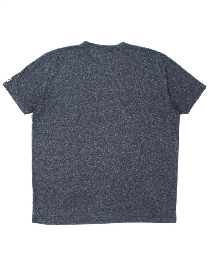 Marlboro Classics Herre grafisk T-shirt Top 2XL Navy Blue Flecked Polyester