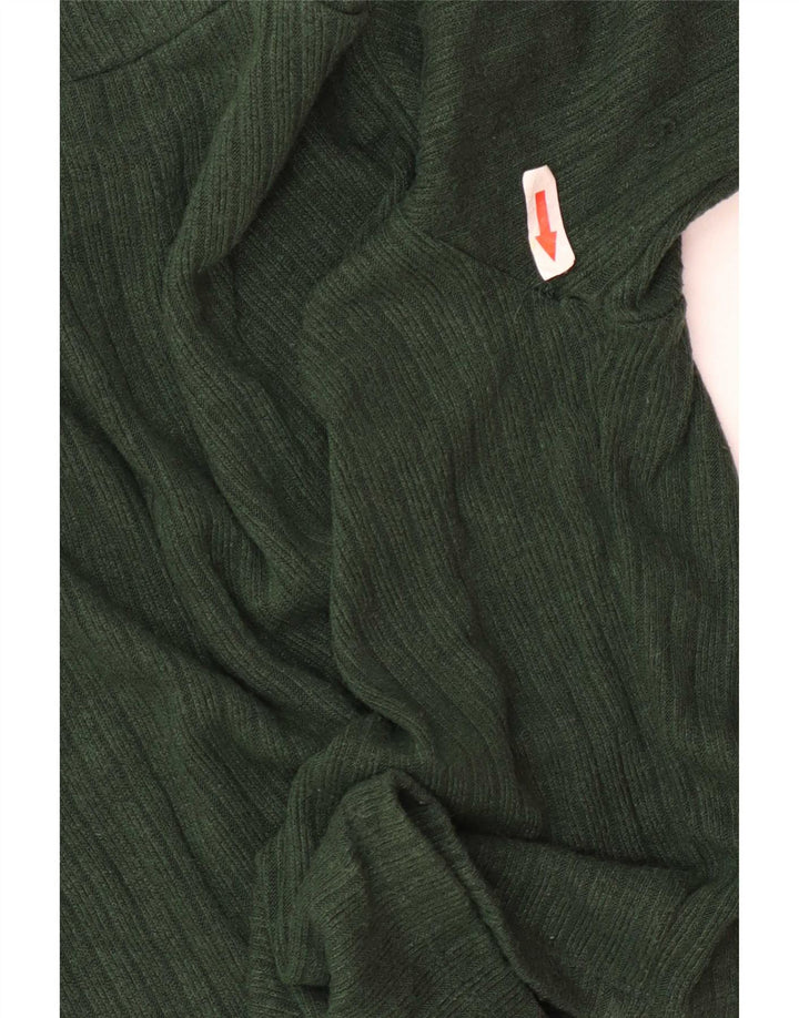 Zara Womens Crop Bluse Top UK 8 Small Green Viscose
