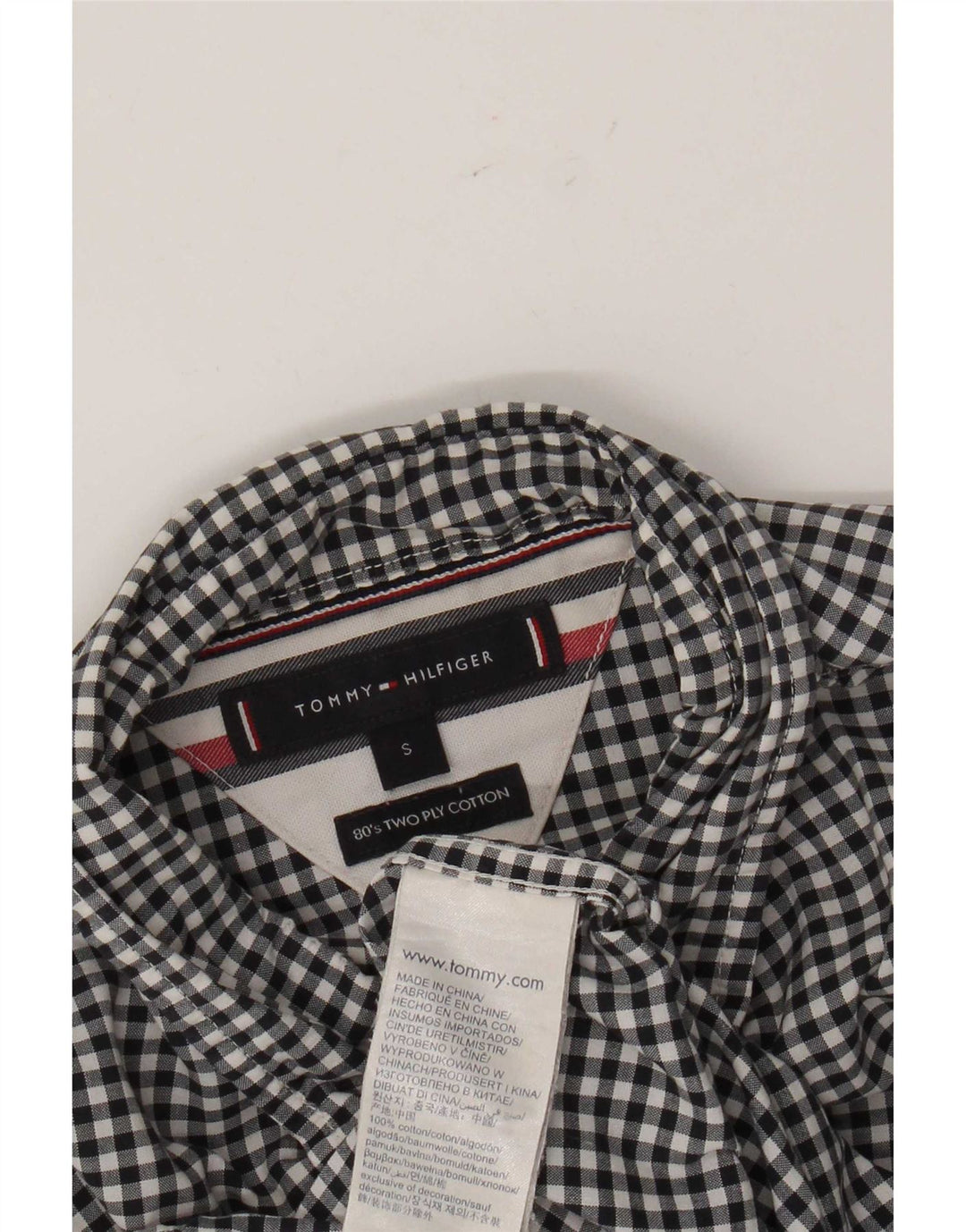 Tommy Hilfiger Herreskjorte Lille Sort Gingham Bomuld