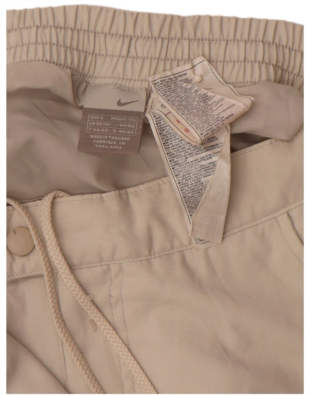 NIKE Straight Windbreaker Bukser Small W29 L30 Beige Colourblock