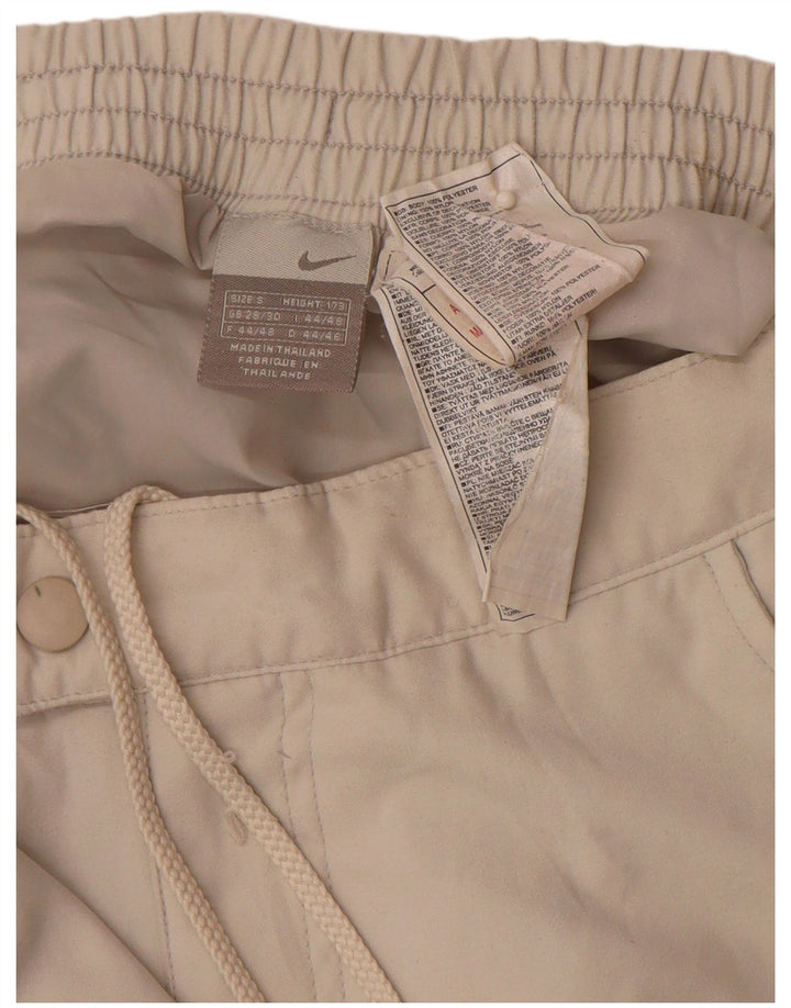 NIKE Straight Windbreaker Bukser Small W29 L30 Beige Colourblock