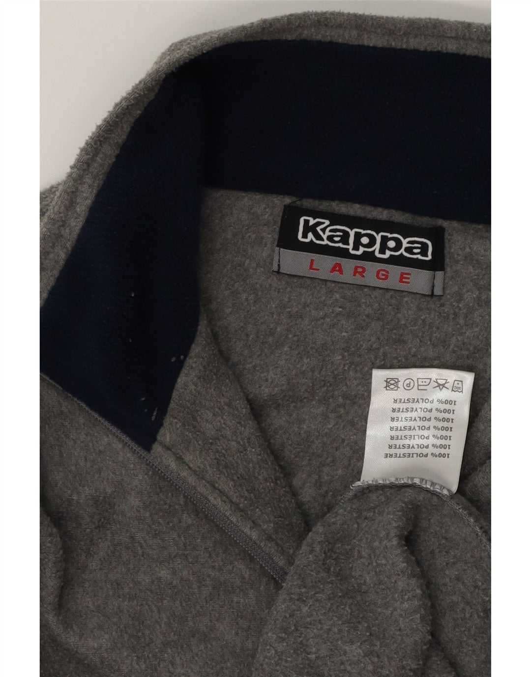 Kappa herre lynlås hals fleece jumper stor grå polyester