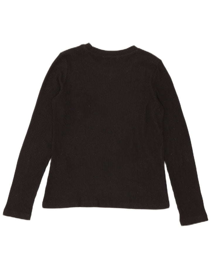Zara Dametop Langærmet UK 10 Lille Sort Polyester