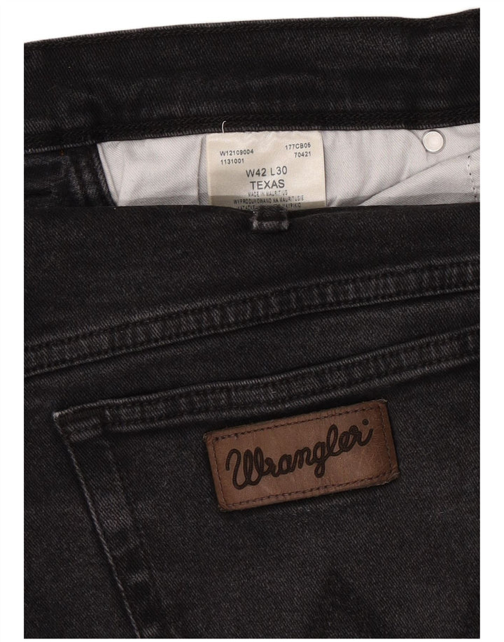 Wrangler Herre Texas Straight Jeans W42 L30 Grå Bomuld