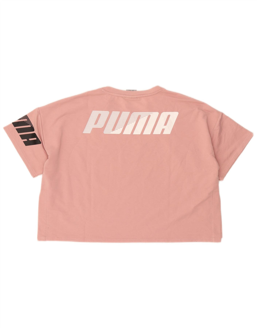 Puma Womens Crop Grafisk T-Shirt Top UK 16 Large Pink Polyester