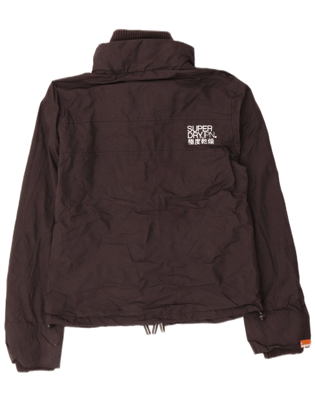 SUPERDRY Regnjakke til kvinder UK 16 Stor sort nylon
