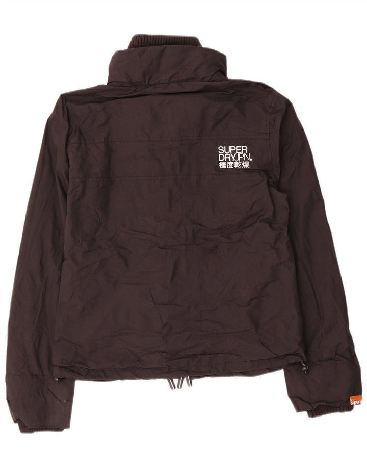 SUPERDRY Regnjakke til kvinder UK 16 Stor sort nylon