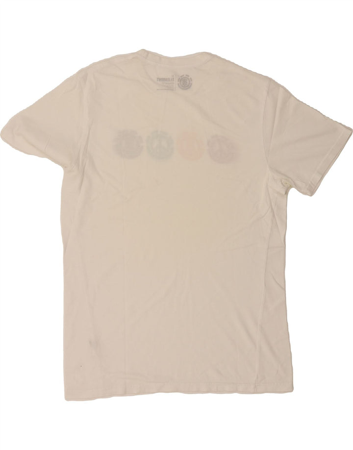 ELEMENT Womens Regular Fit Graphic T-Shirt Top UK 14 Medium White Cotton Vintage Element and Second-Hand Element from Messina Hembry 
