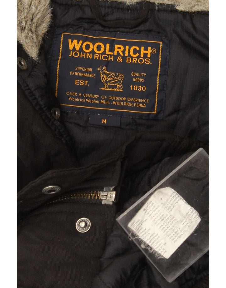 WOOLRICH Bomberjakke med hætte til mænd UK 38 Medium Sort Nylon