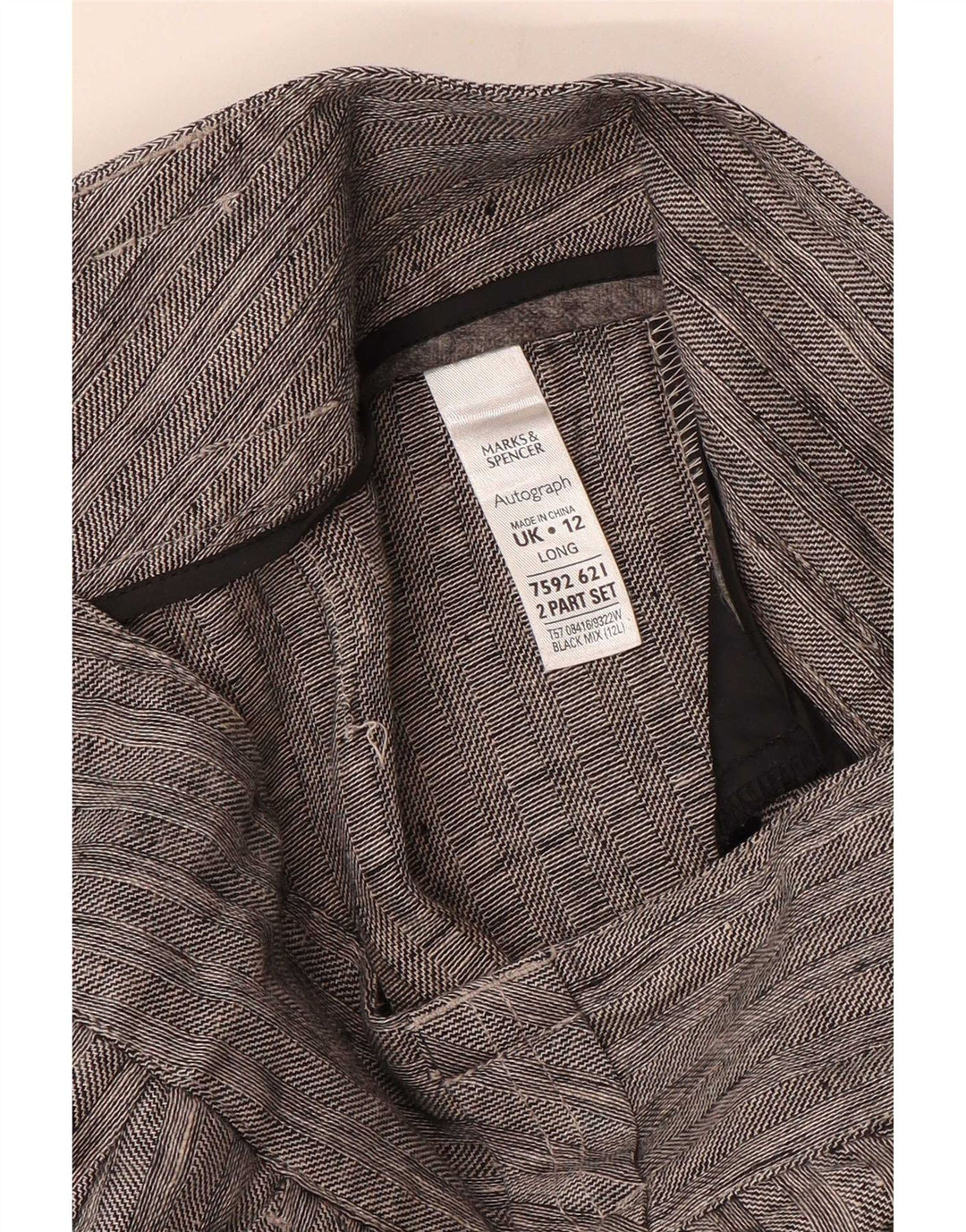 Marks & Spencer Chinobukser til kvinder UK 12 Medium W30 L30 Black Flecked