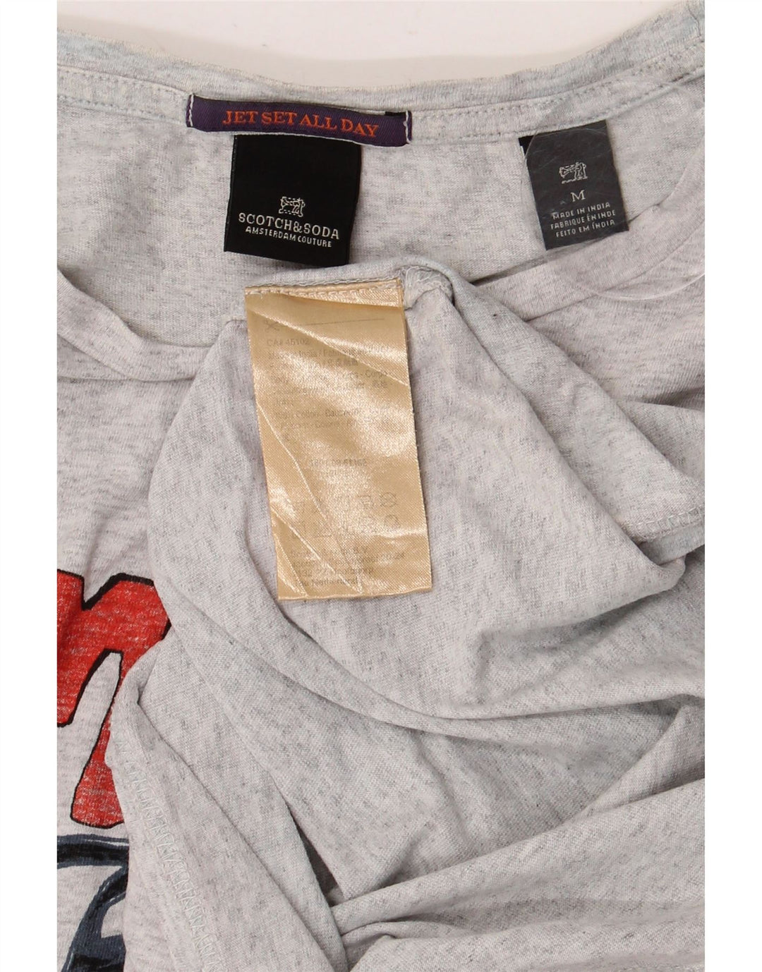 SCOTCH & SODA Herre grafisk T-shirt top mellemgrå bomuld