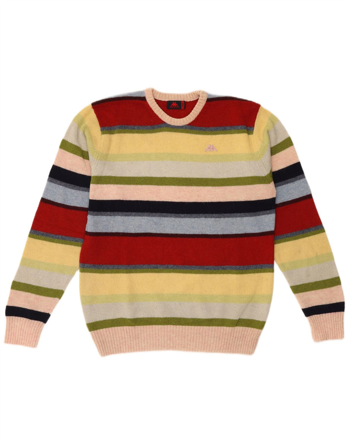 Kappa herre rund hals sweater stor flerfarvet stribet uld