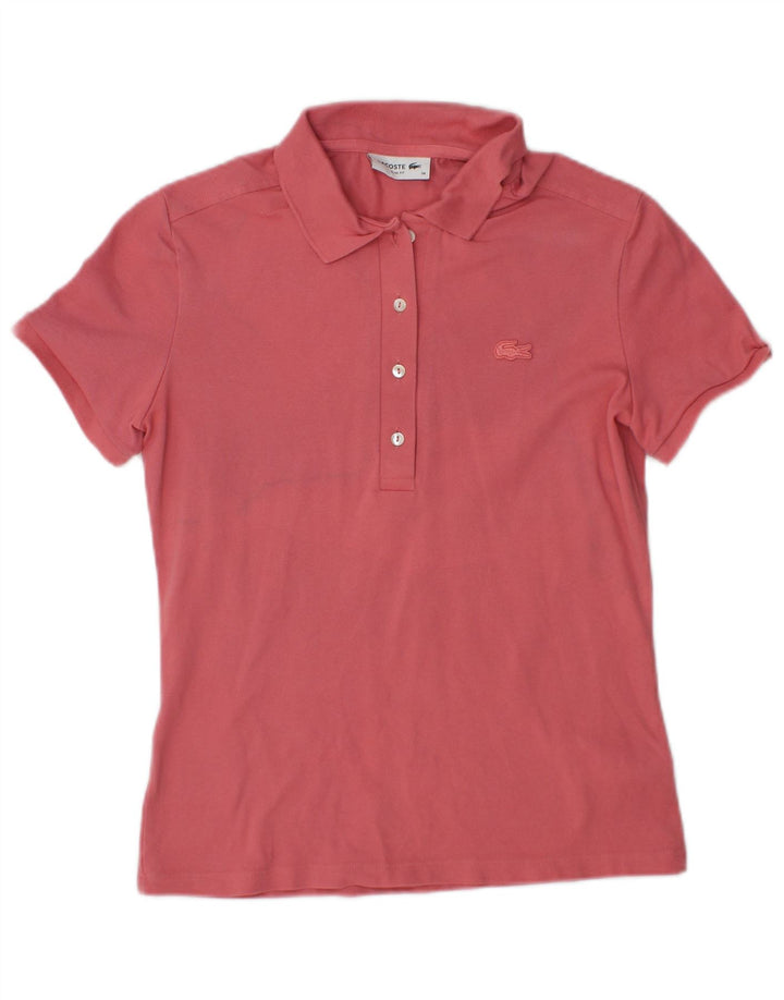 LACOSTE Dame Slim Fit Polo Shirt Størrelse 36 Lille Pink Bomuld