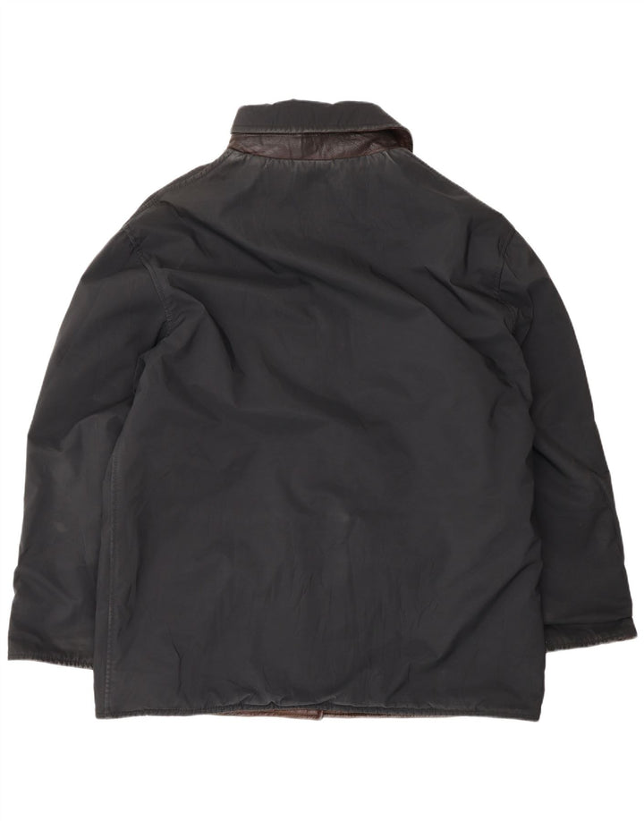 VINTAGE Mens Reversible Leather Jacket IT 54 2XL Brown Leather