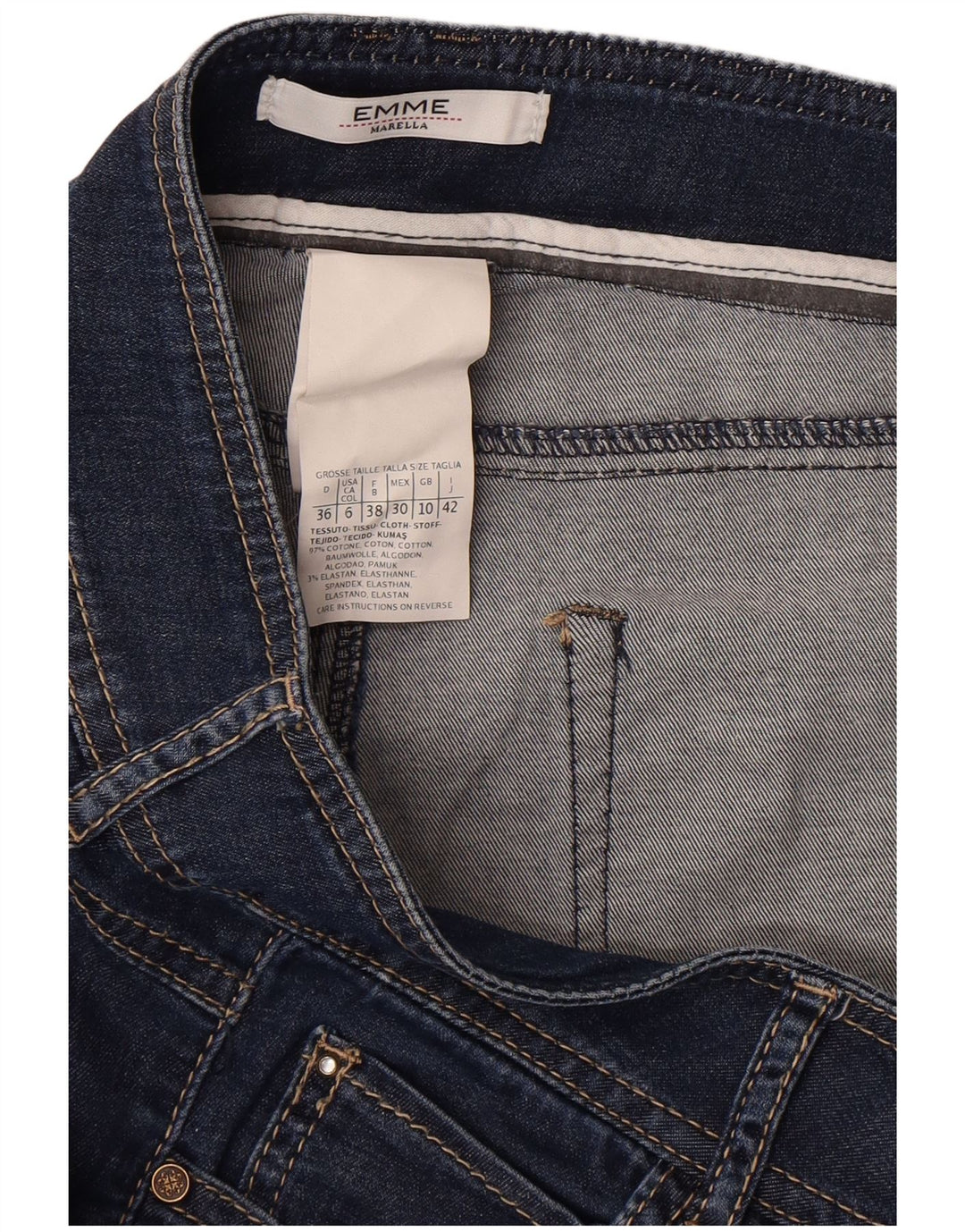 Marella Dame Slim Jeans UK 10 Small W28 L30 Blue Cotton