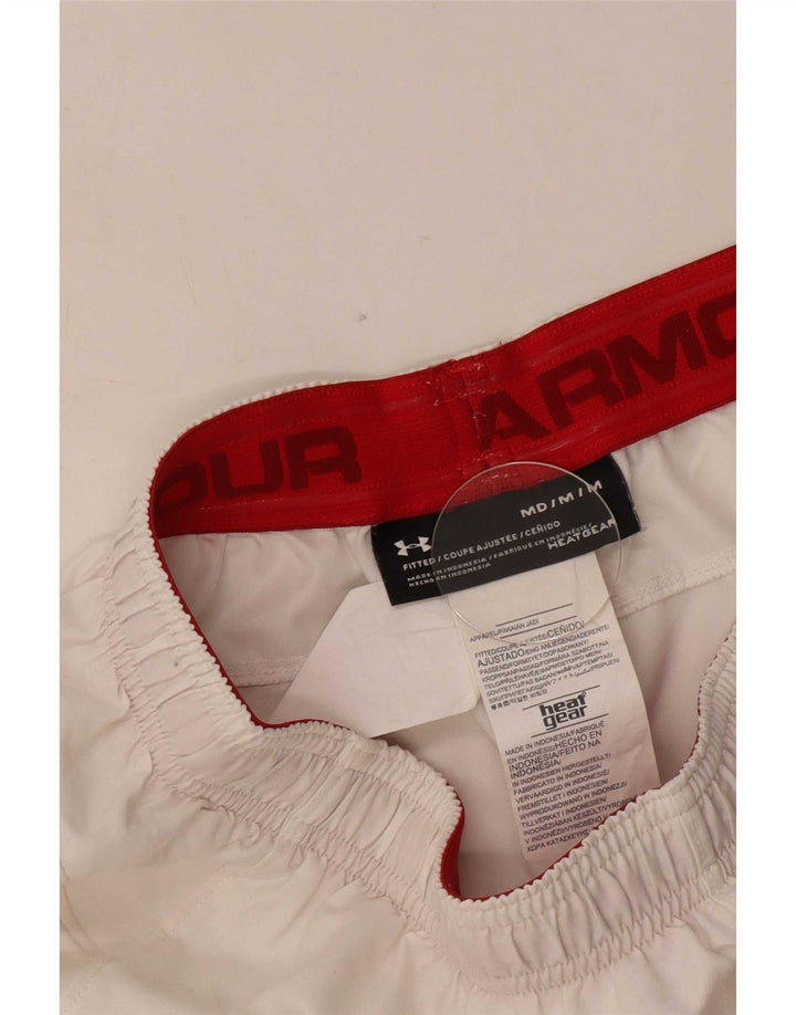 Under Armour Herre Heat Gear Sports Shorts Medium White Colourblock Polyester