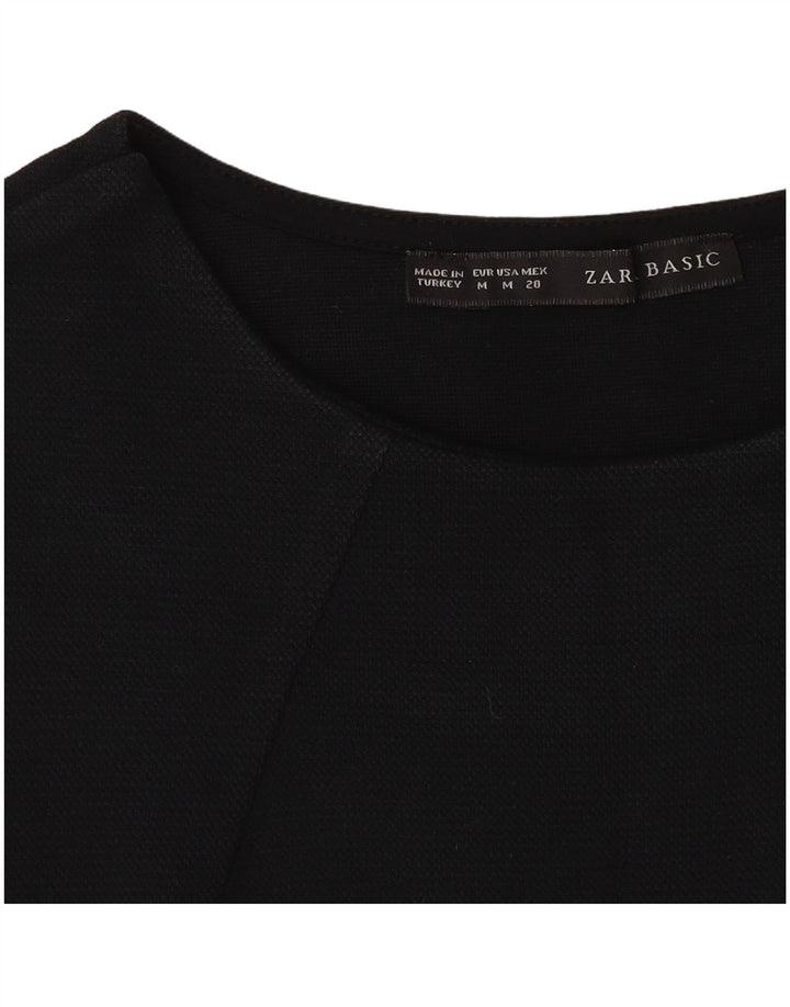 ZARA Dame Bluse Top UK 12 Medium Navy Blue