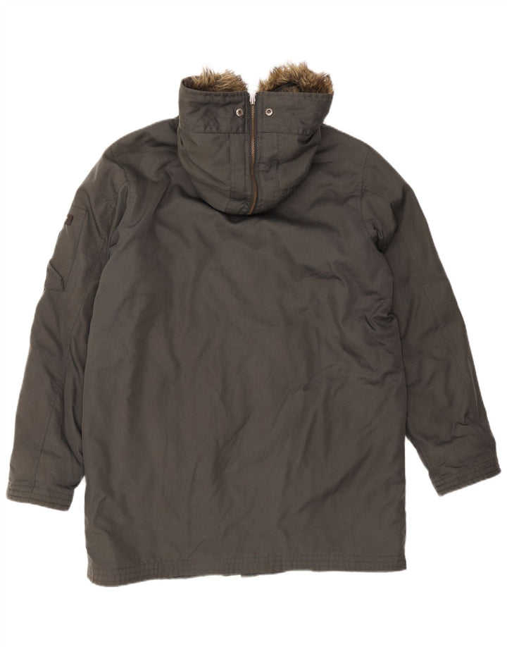 Woolrich Herre Hooded Parka Jacket UK 40 Large Grey