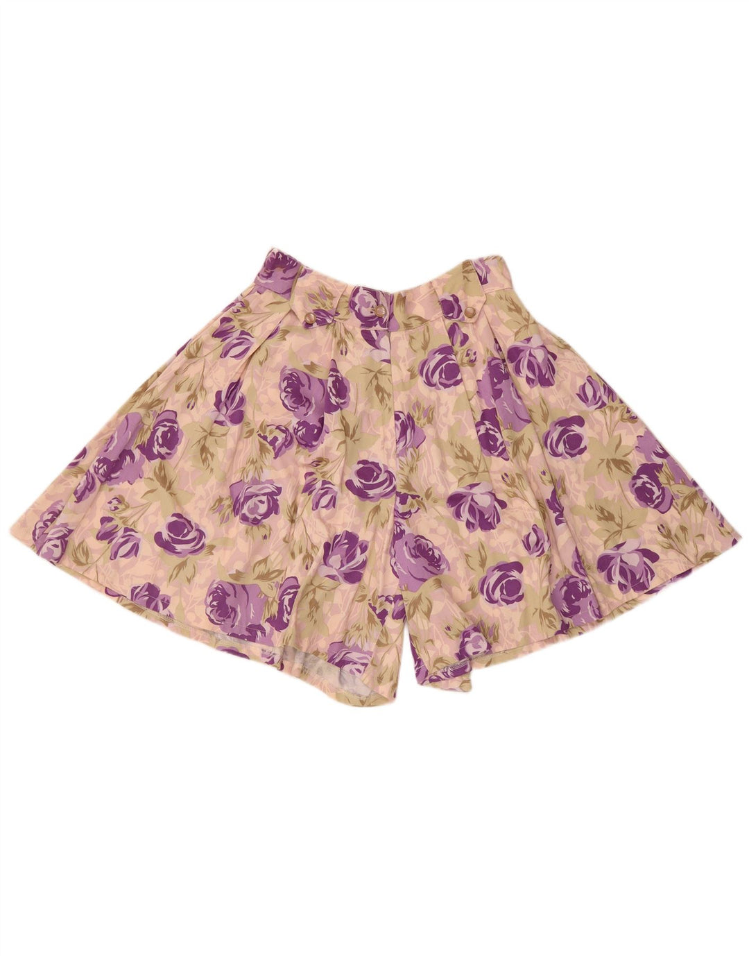 Vintage Womens Cullotes Shorts W28 Medium Pink Floral