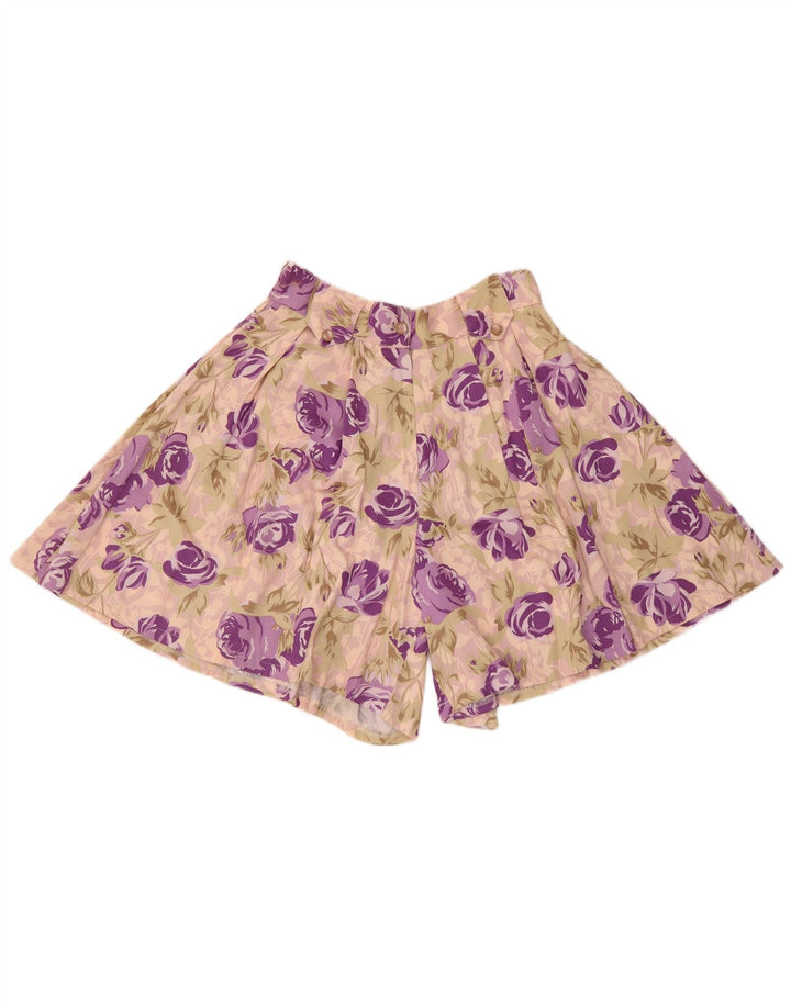 Vintage Womens Cullotes Shorts W28 Medium Pink Floral