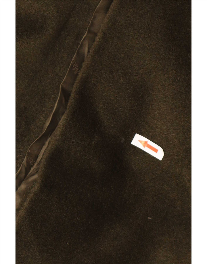 Max Mara Dame Overfrakke UK 12 Medium Khaki Virgin Wool