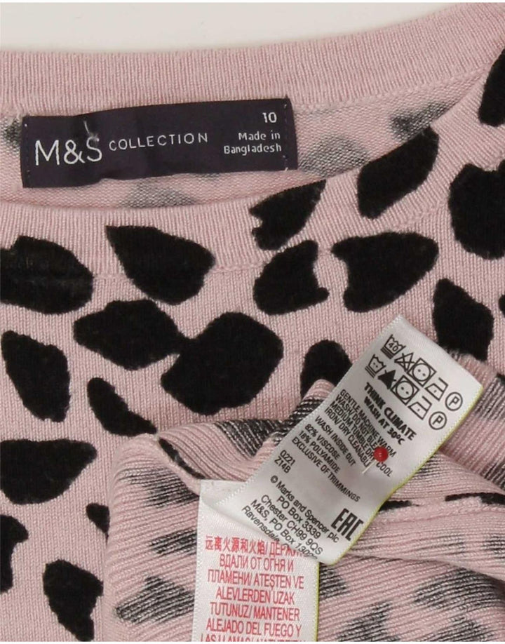 Marks & Spencer Dame Boat Neck Jumper Sweater UK 10 Small Pink