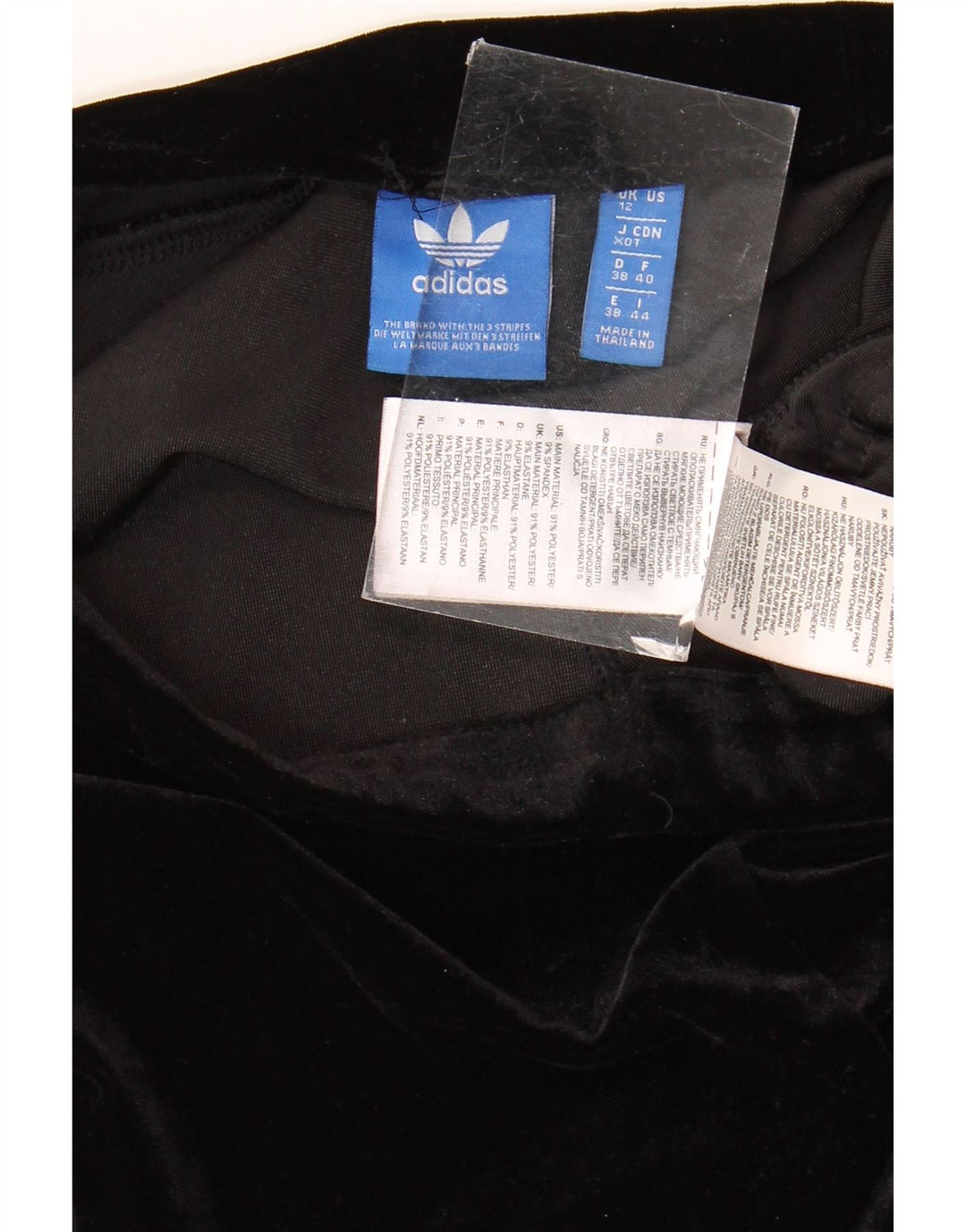 Adidas Dame Velour Leggings UK 12 Medium Sort Polyester