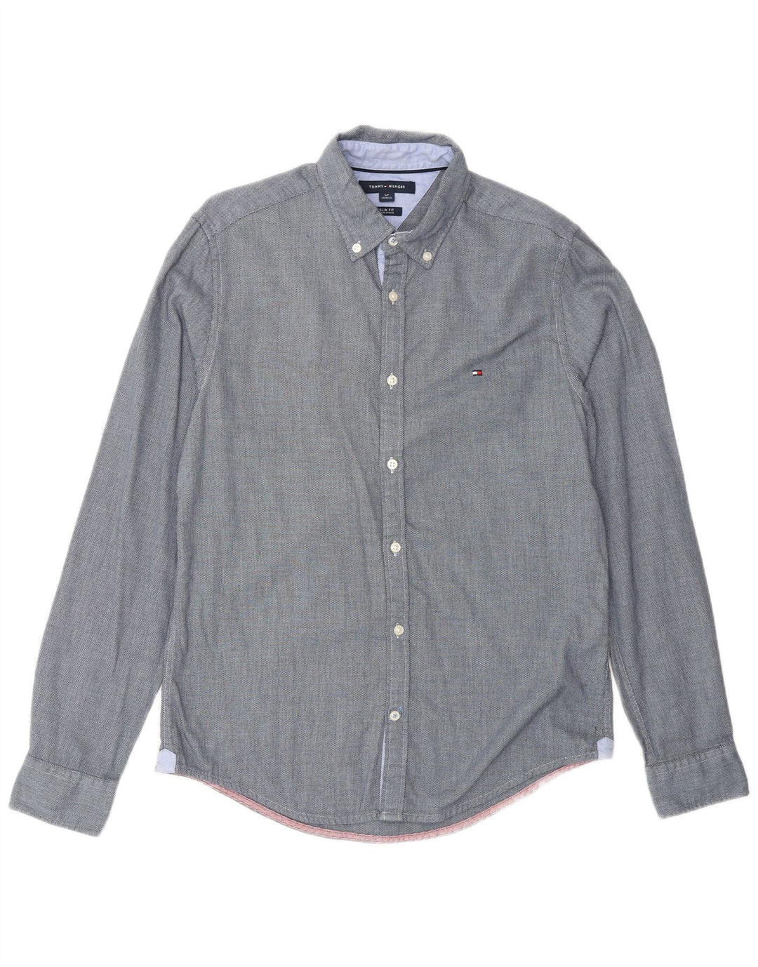 TOMMY HILFIGER Slim Fit skjorte til mænd, lille marineblå bomuld