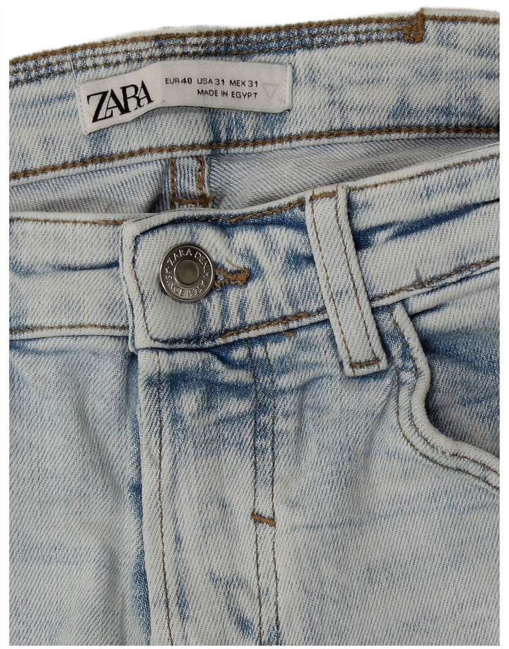 Zara Herre Distressed Slim Jeans EU 40 Medium W31 L29 Blå