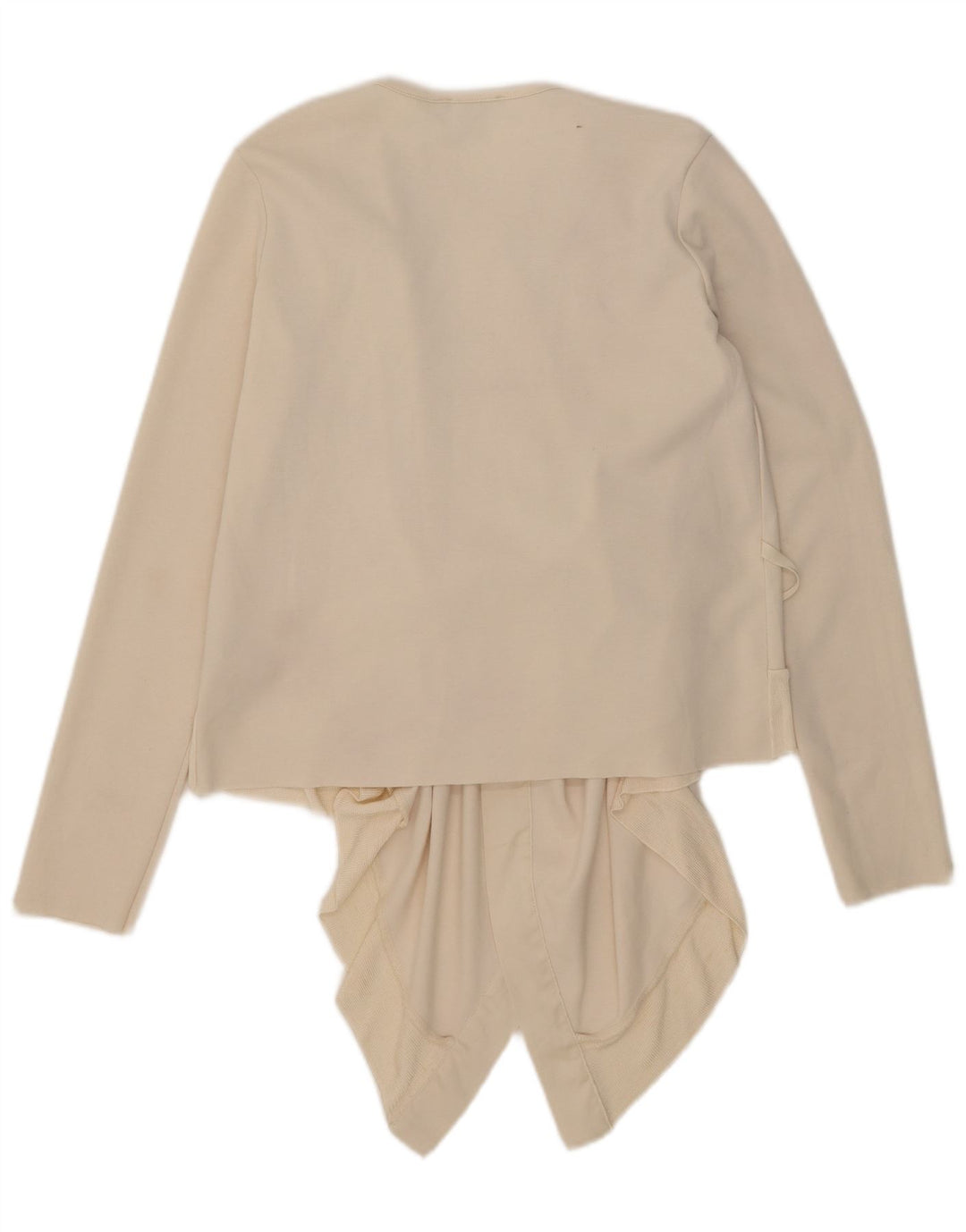 Zara Dame Asymmetrisk Cardigan Top UK 10 Small Off White Polyester