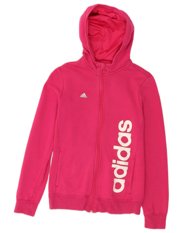 Adidas piger grafisk hættetrøje med lynlås 13-14 år Pink Bomuld Sports