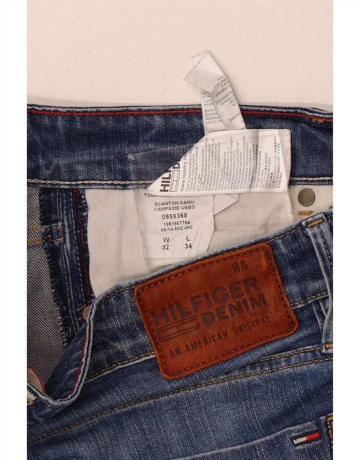 TOMMY HILFIGER Distressed Slim Jeans til mænd W32 L34 blå bomuld