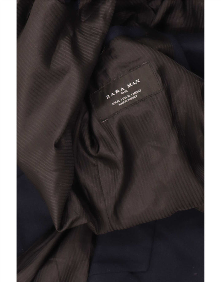 Zara Herre 2-knaps blazerjakke UK 42 XL Navyblå bomuld