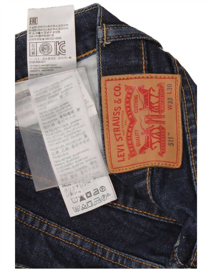 Levi's Herre 511 Slim Jeans W33 L28 Blå Bomuld