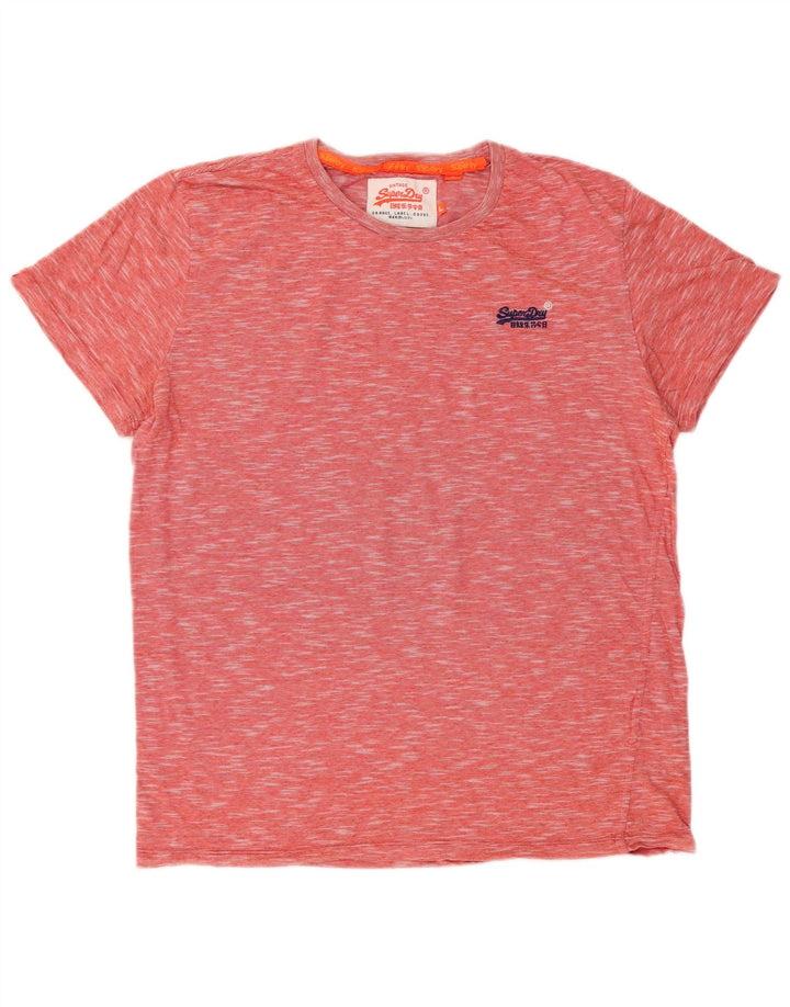 Superdry T-shirt top til mænd XL Rød Flecked