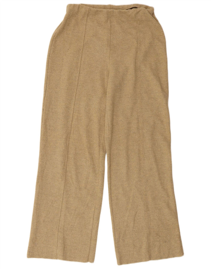 Zara Womens High Waist Tracksuit Bukser UK 12 Medium Beige Polyester