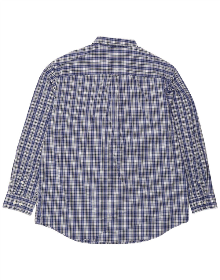 Izod Herre høj skjorte 2XL blå plaid bomuld