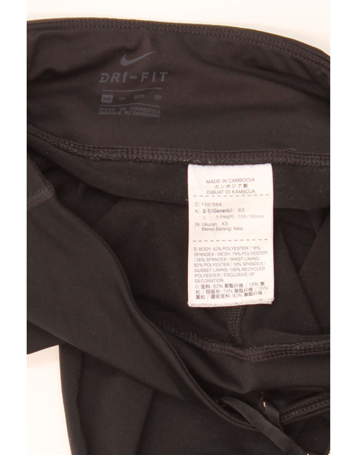 Nike Dame Dri Fit Leggings UK 6 XS Sort Polyester