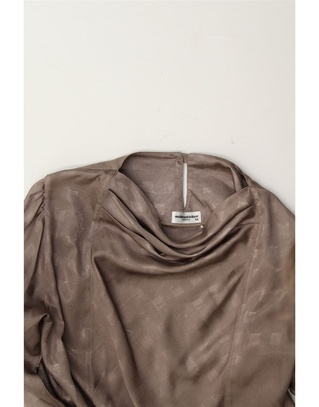 SEIDENSTICKER Womens Oversized Blouse Top EU 36 Small Grey Geometric Vintage Seidensticker and Second-Hand Seidensticker from Messina Hembry 
