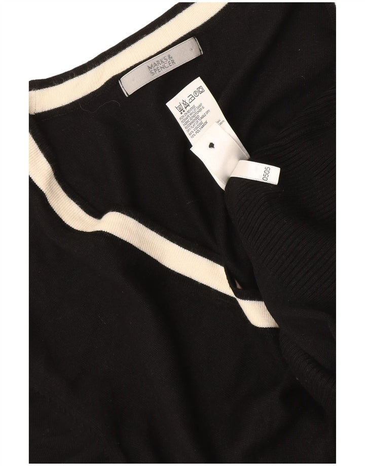 Marks & Spencer Dame Cardigan Sweater UK 14 Large Black Colourblock