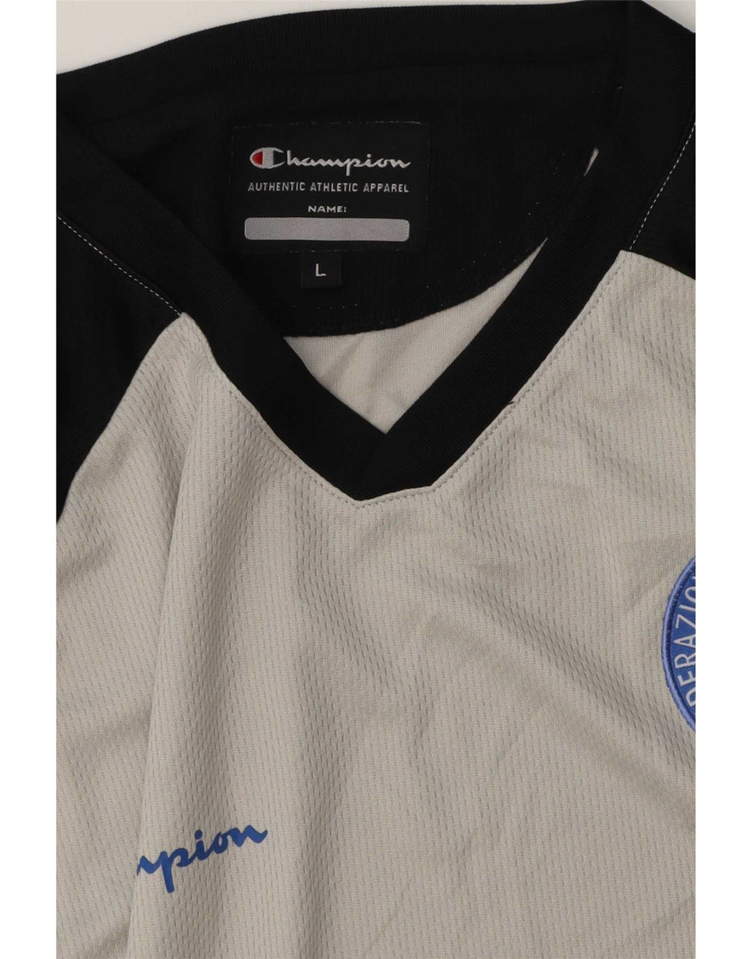 Champion Mens T-Shirt Top Large Grey Colourblock