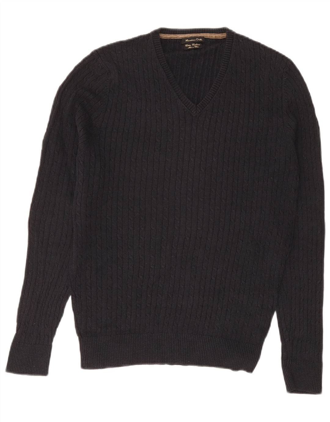 Massimo Dutti Herre V-hals sweater Medium Marineblå Bomuld